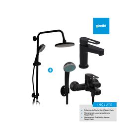 Columna 84 cm + Monomando lavamanos + Monomando tina/ducha Verona