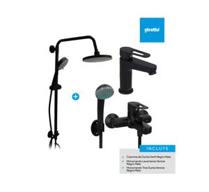 Columna 84 cm + Monomando lavamanos + Monomando tina/ducha Verona