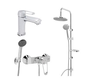 Columna 84 cm + Monomando lavamanos + Monomando ducha Belegra