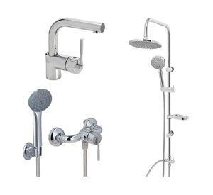 Columna 84 cm + Monomando lavamanos + Monomando ducha Amalfi