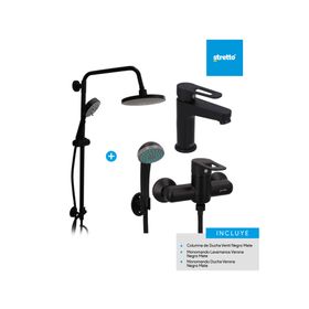 Columna 84 cm + Monomando lavamanos + Monomando ducha Verona