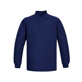 Polera pique manga larga Hombre azul