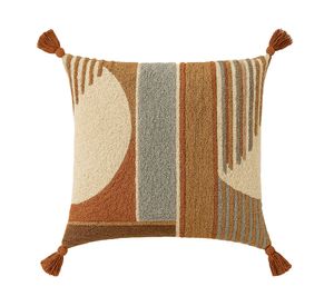 Cojín bordado tierra algodón 50x50 cm