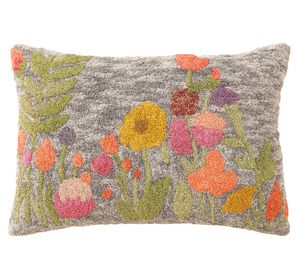 Cojín tufted flores D2 algodón/PET 30x50 cm