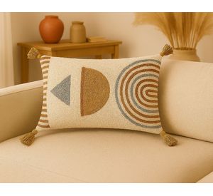 Cojín bordado tierra algodón 33x53 cm