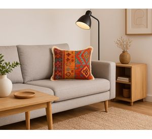 Cojín bordado impreso algodón 45x45 cm