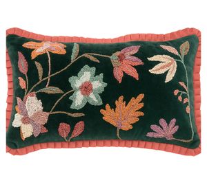 Cojín bordado borde algodón 33x53 cm