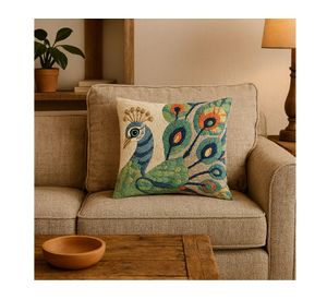 Cojín bordado animal D2 lana/algodón 50x50 cm