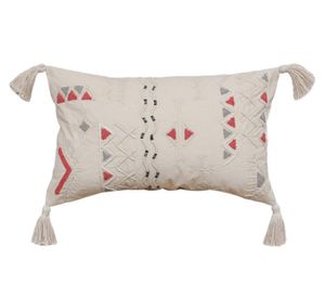 Cojín Aplicación borlas 30x50 cm