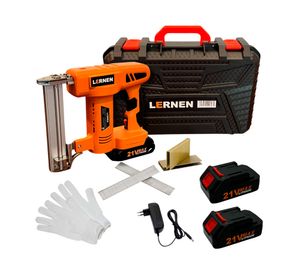 Pistola clavos/grapas inalámbrica + 2 Baterías