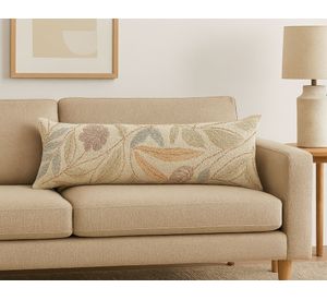 Cojín bordado natura algodón 30x80 cm