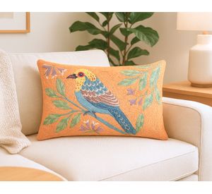 Cojín bordado animal lana/algodón 33x53 cm