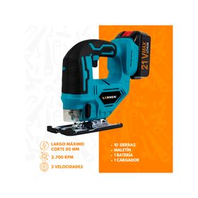 Sierra caladora inalámbrica 21V + accesorios