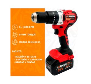 Taladro percutor Brushless BlackEdition + 2 Baterías + Bolso + Accesorios