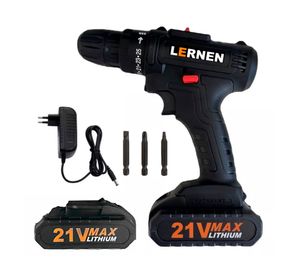 Taladro destornillador Inalámbrico + 2 Baterías + 3 puntas