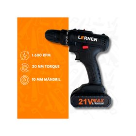 Taladro destornillador Inalámbrico + 2 Baterías + 3 puntas