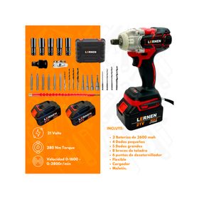 Llave Impacto 1/2'' + 2 Baterías