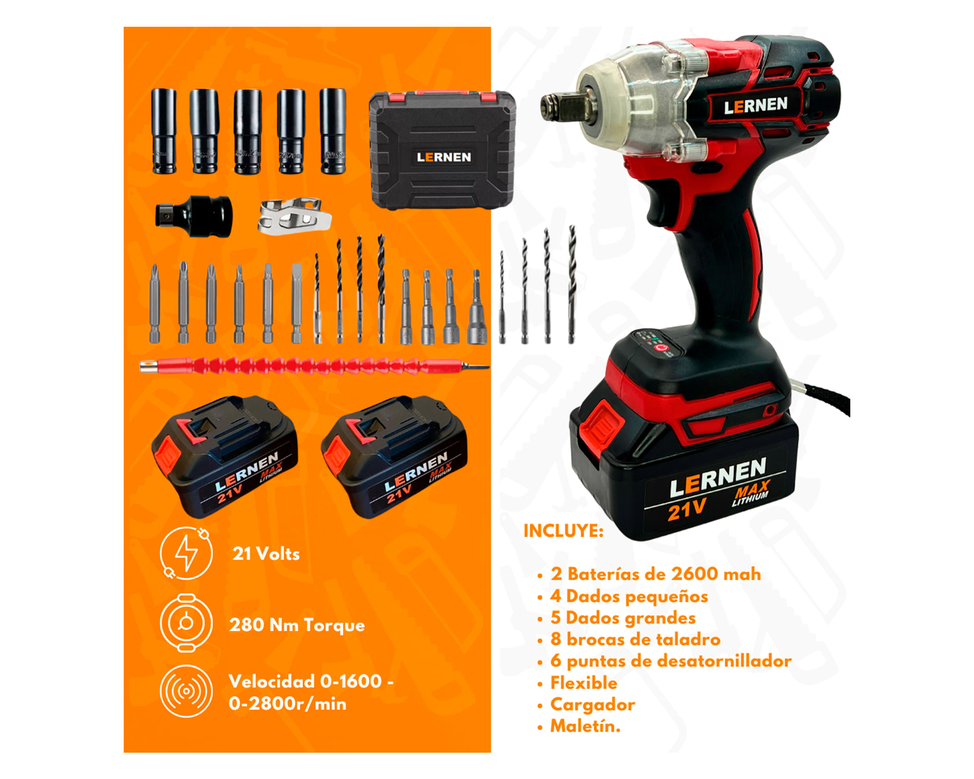 Llave Impacto 1/2'' + 2 Baterías | Easy.cl