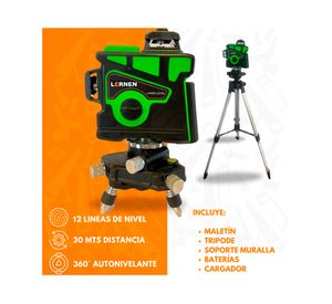 Nivel laser Profesional 12 líneas + Maletín + Trípode