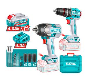 Kit inalámbrico Taladro impacto + Llave impacto 1/2'' + accesorios