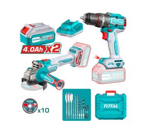 Kit Inalámbrico Taladro impacto + Esmeril angular + accesorios