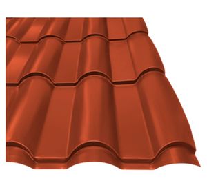 Teja metálica acero prepintado Maule 111x215 cm 0.40 mm terracota