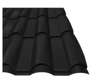 Teja metálica acero prepintado Maule 111.3x215.7 cm 0.40 mm negro