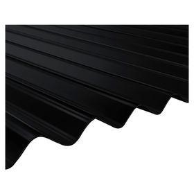 Teja metálica acero prepintado Micro Ondulado 79.6x250 cm 0.35 mm negro