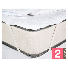 Cubrecolchón 4 esquinas blanco 2 plazas