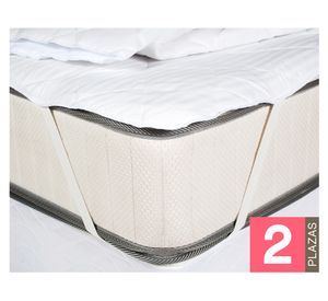 Cubrecolchón 4 esquinas blanco 2 plazas