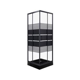 Shower Door recto con receptáculo Style negro 70x70x198 cm