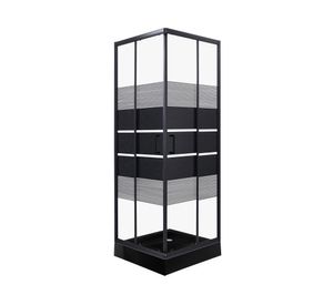 Shower Door recto con receptáculo Style negro 70x70x198 cm