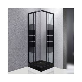 Shower Door recto con receptáculo Style negro 70x70x198 cm