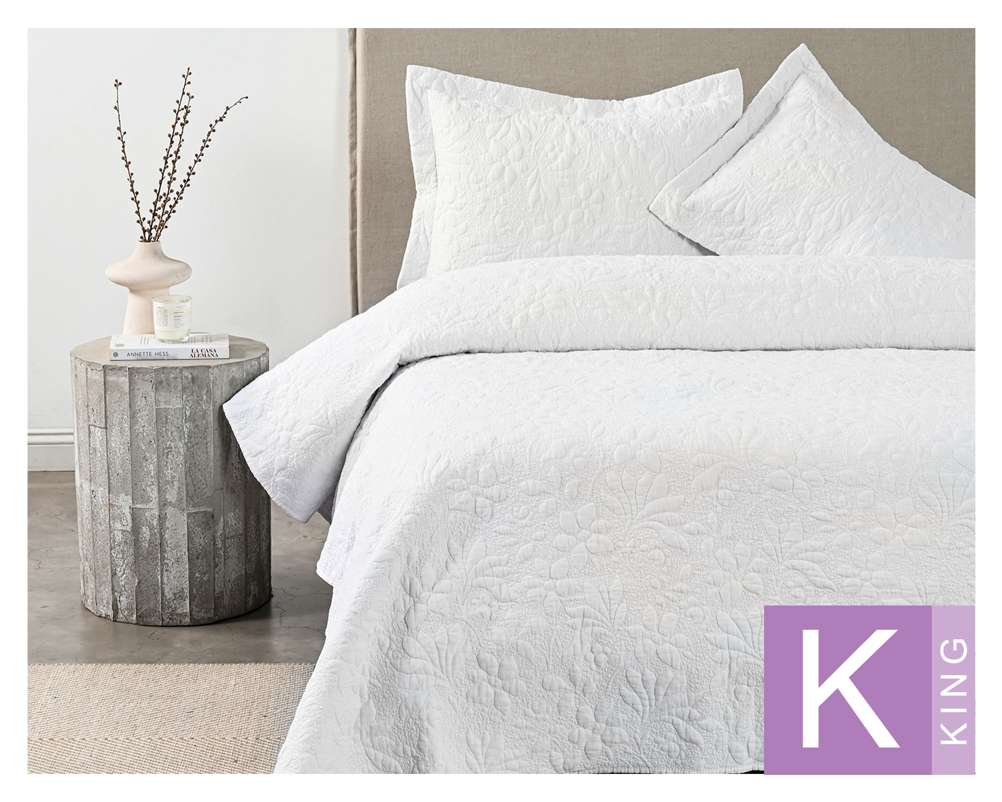 Royal Supreme Quilt Garden White King