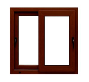 Ventana corredera PVC alemán termopanel Blindex 140x120 cm nogal