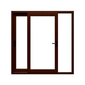 Ventana corredera 195x205 cm PVC alemán termopanel Blindex nogal