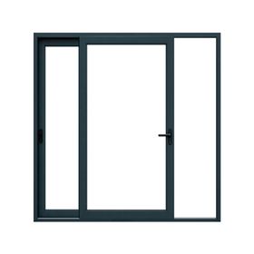 Ventana corredera 195x205 cm PVC alemán termopanel Blindex antracita