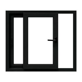 Ventana corredera 91x55 cm PVC alemán termopanel Blindex antracita