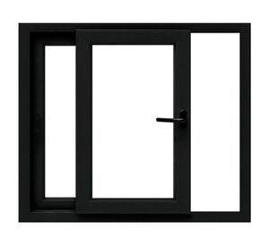 Ventana corredera PVC alemán termopanel Blindex 91x55 cm antracita