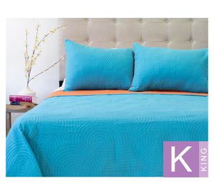 Quilt Origins Bicolor calipso/naranjo King