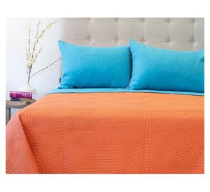 Quilt Origins Bicolor calipso/naranjo King