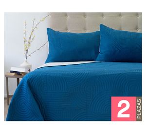 Quilt Origins Bicolor azul/beige 2 Plazas