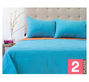 Quilt Origins Bicolor calipso/naranjo 2 Plazas