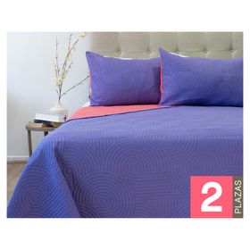Quilt Origins Bicolor morado/coral 2 Plazas