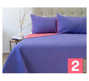 Quilt Origins Bicolor morado/coral 2 Plazas