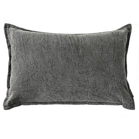 Cojín Stonewash gris algodón gris 60x40 cm