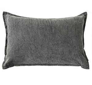 Cojín Stonewash gris algodón gris 60x40 cm