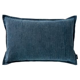 Cojín Stonewash Stone algodón azul oscuro 60x40 cm