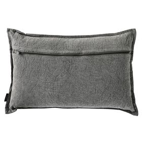 Cojín Stonewash gris algodón gris 60x40 cm