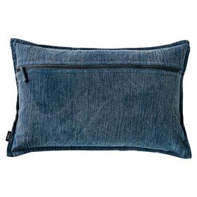Cojín Stonewash Stone algodón azul oscuro 60x40 cm